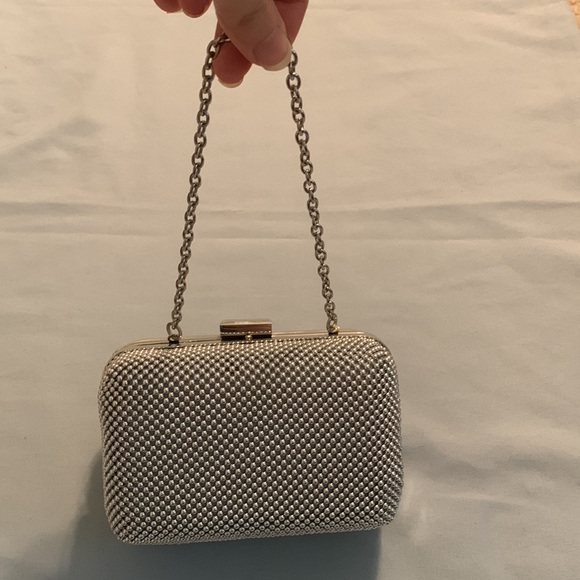 Silver Beaded and Leather Night Out Clutch - Picture 1 of 16